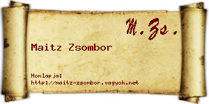 Maitz Zsombor névjegykártya